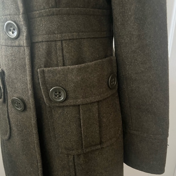 Army Green Wool Coat - Picture 3 of 8